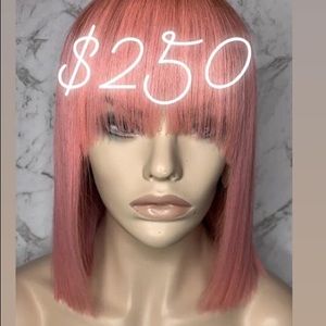 PINK GLUELESS BOB WIG